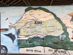 Mural: carte du Sénégal